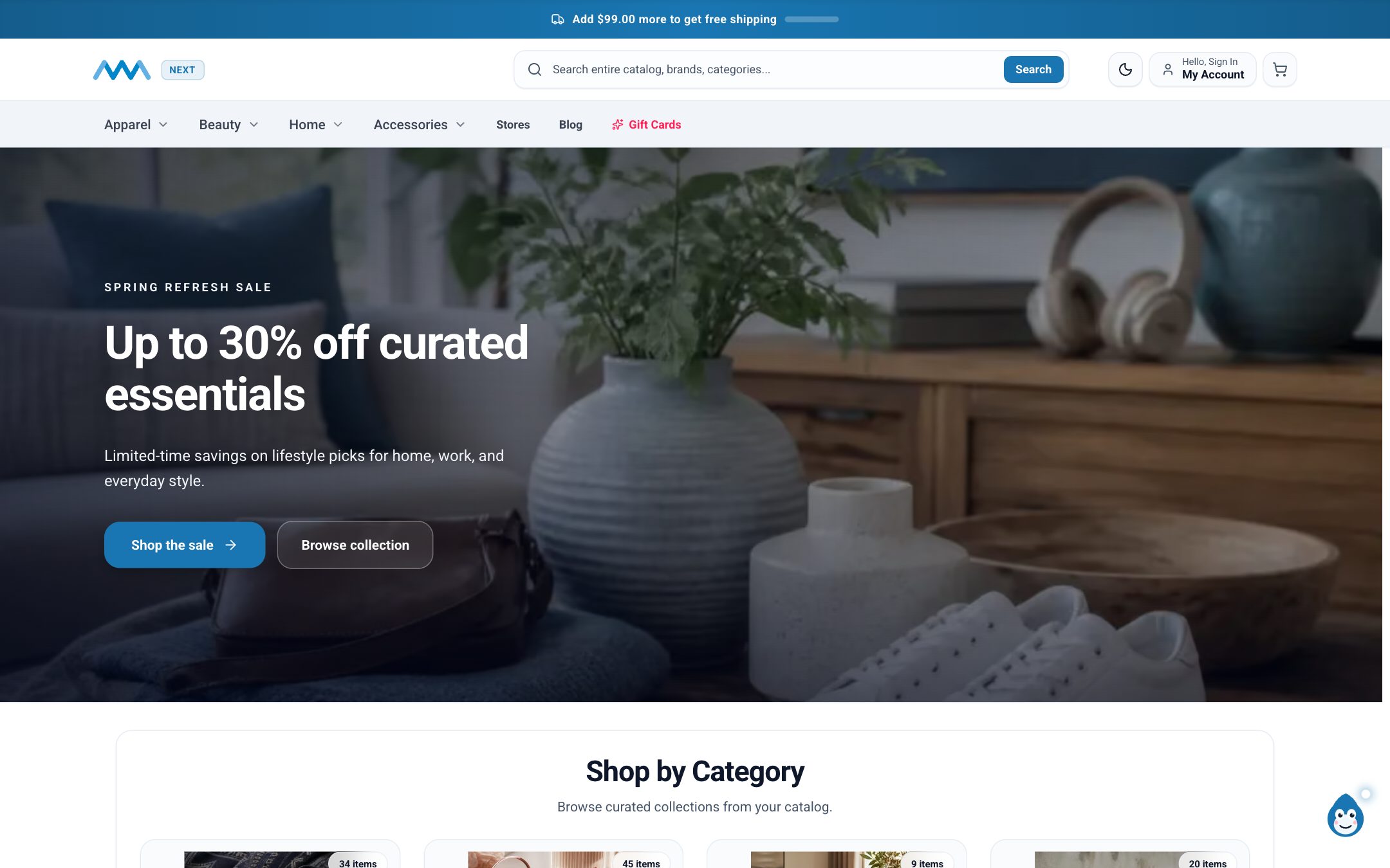 AwaCommerce Next B2C storefront home page